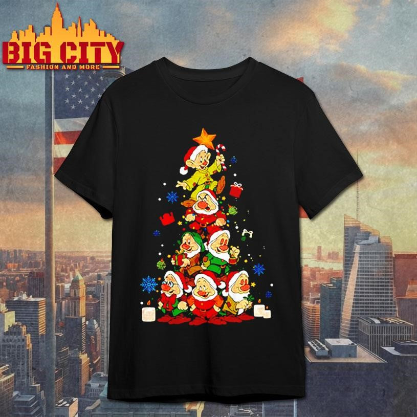 Seven Dwarfs Christmas tree Grumpy Dopey Happy Dwarf Xmas Merry Christmas shirt
