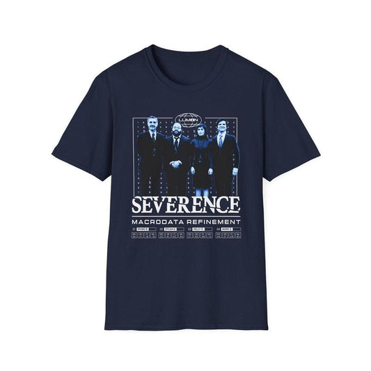 Severance Macrodata Refinement Crew T-Shirt, Lumon Design, Irving G, Helly R, Dylan G, Mark S, Show Poster