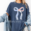 Shabby Chic Patriotic Bow t shirt  | Denim comfort colors t shirt | 4th of July T shirt Hoodie, Sweatshirt | PureTeeCo.com