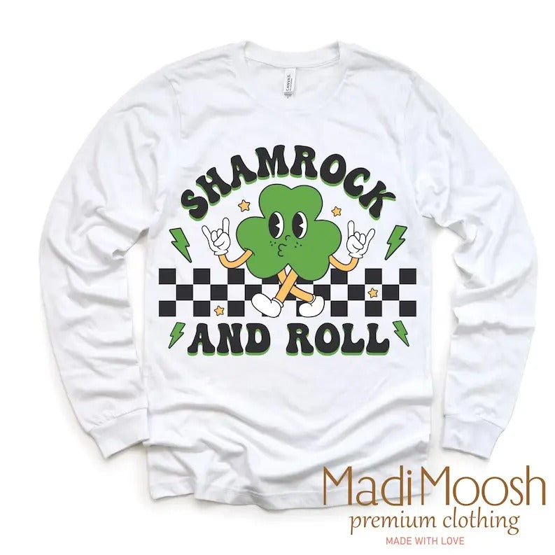 Shamrock And Roll St Patrick's Day Toddler Hoodie and Sweater; T-shirt Sweatshirt | PureTeeCo.com