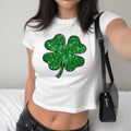 Shamrock Baby Tee, Shenanigans Sweat, Cute St Patrick's Day Baby Tee, Lucky Baby Tee, Irish Shirt, Y2K 2000's Style,...