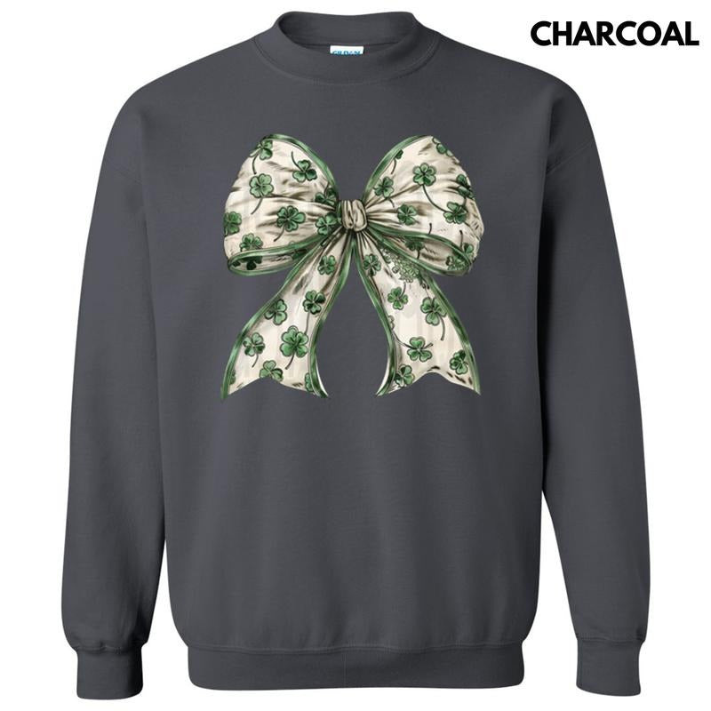 Shamrock Bow Sweatshirt T-Shirts, Hoodie | PureTeeCo.com