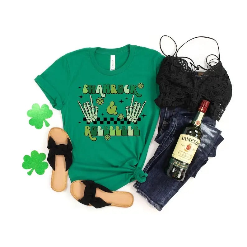 Shamrock and Roll Hoodie and Sweater; T-shirt Sweatshirt | PureTeeCo.com