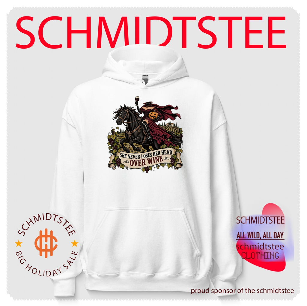 She Never Loses Her Head Over Wine Headless Horseman Halloween shirt
