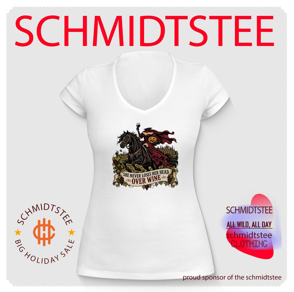 She Never Loses Her Head Over Wine Headless Horseman Halloween shirt