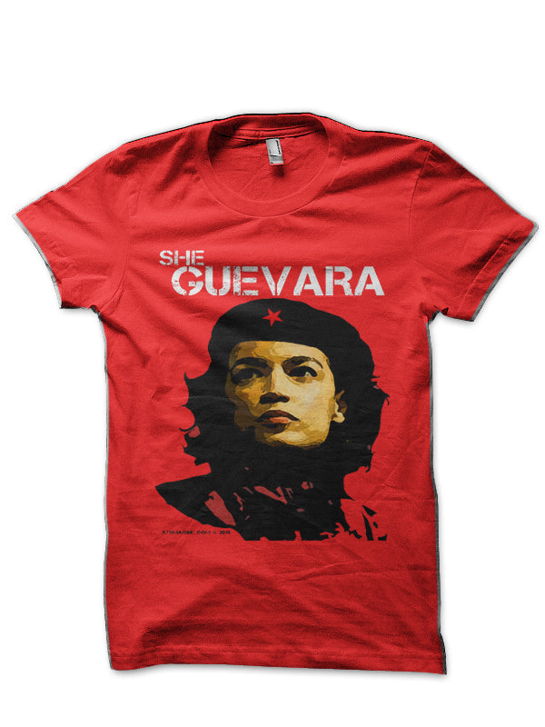 She Guevara Red Half Sleeve T-Shirt Hoodie, Sweatshirt | PureTeeCo.com