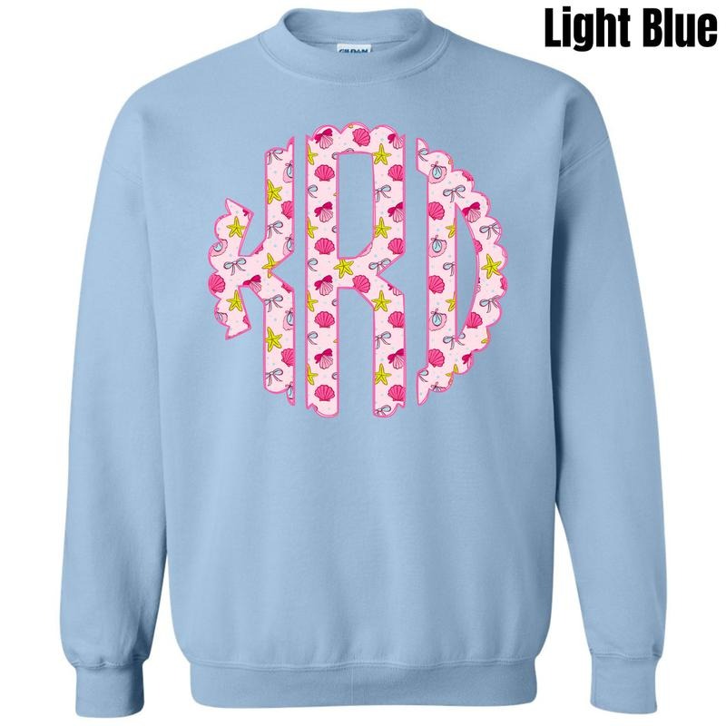 Shells & Bows Monogram Sweatshirt 'NLB' T-Shirts, Hoodie | PureTeeCo.com