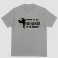 Short sleeve shirt WANNA GO DO KARATE IN THE GARAGE? Hoodie, Sweatshirt | PureTeeCo.com