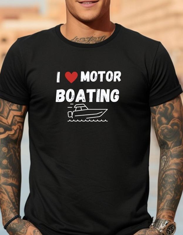 Short sleeve shirt, I LOVE MOTOR BOATING Hoodie, Sweatshirt | PureTeeCo.com