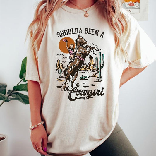 Should A Been A Cowgirl Shirt, Retro Cowgirl Shirt, Western Graphic Tee, Western Shirt,Cowgirl Tshirt, Rodeo Shirts, Rodeo Country Western Shirts, Perfect gift, Clothing Gift, gift for her, gift for women, Birthday Gift