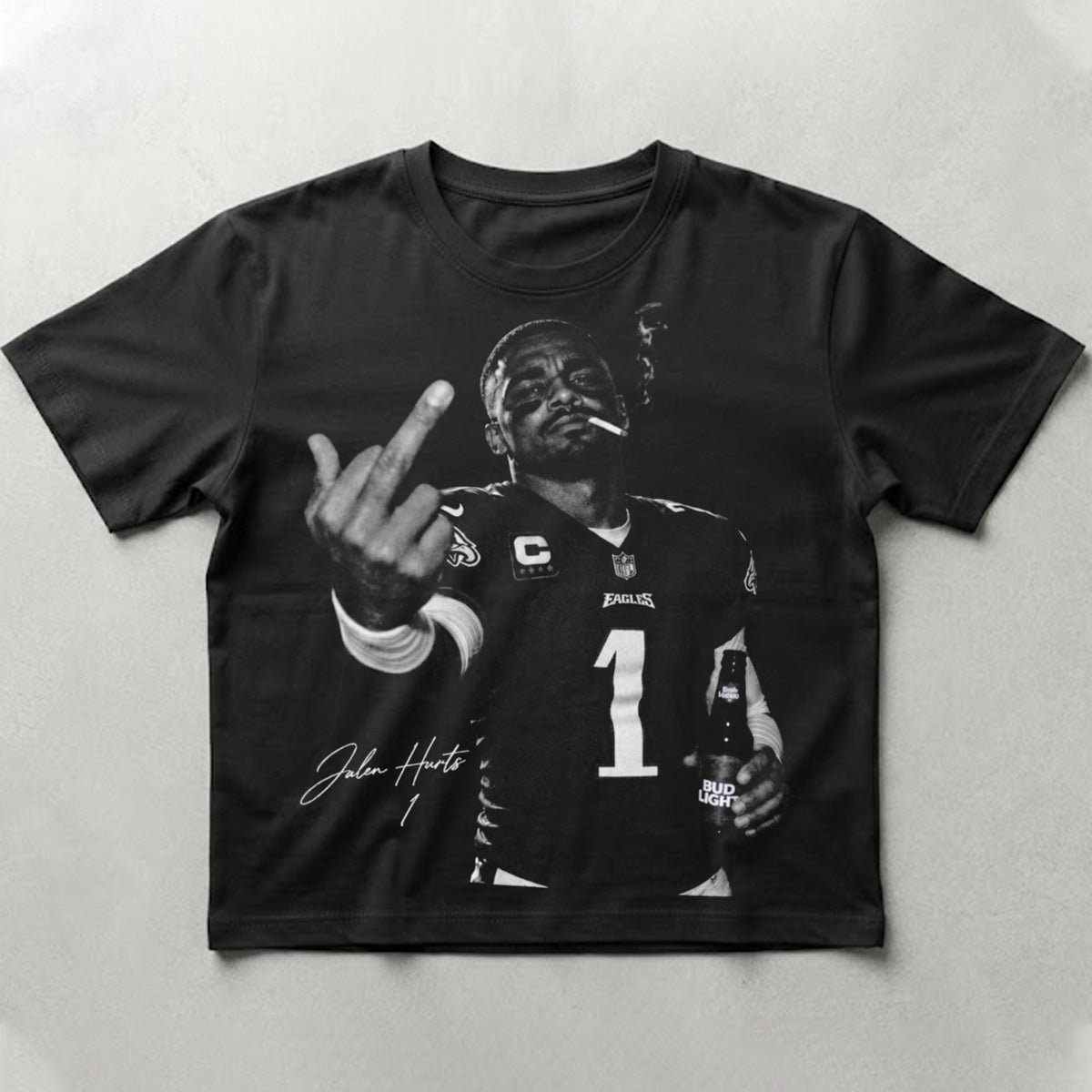 Signature Jalen Hurts Beer Middle Finger Shirt