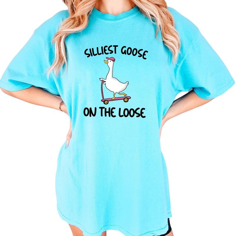 Silliest Goose On The Loose Shirt, Funny Goose Tee, Goose Graphic Printed Tee, Meme Goose Bumps Tee, Goose Club T-Shirt,...