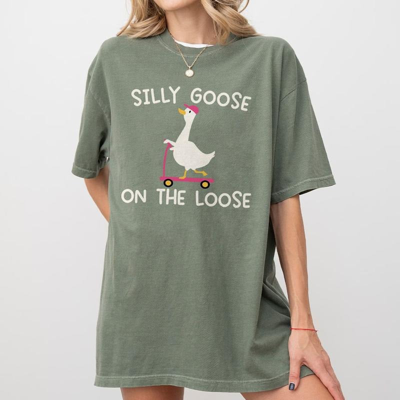 Silly Goose On the Loose Shirt, Comfort Shirt Gifts for Her, Silly Goose Shirt, Funny Shirt Gift, Silly Goose Tee, Funny...