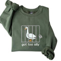 Silly Goose Sweatshirt, Got Too Silly Shirt, Funny Men's Women's Sweater, Trendy College Hoodie Classic Crewneck Fabric...