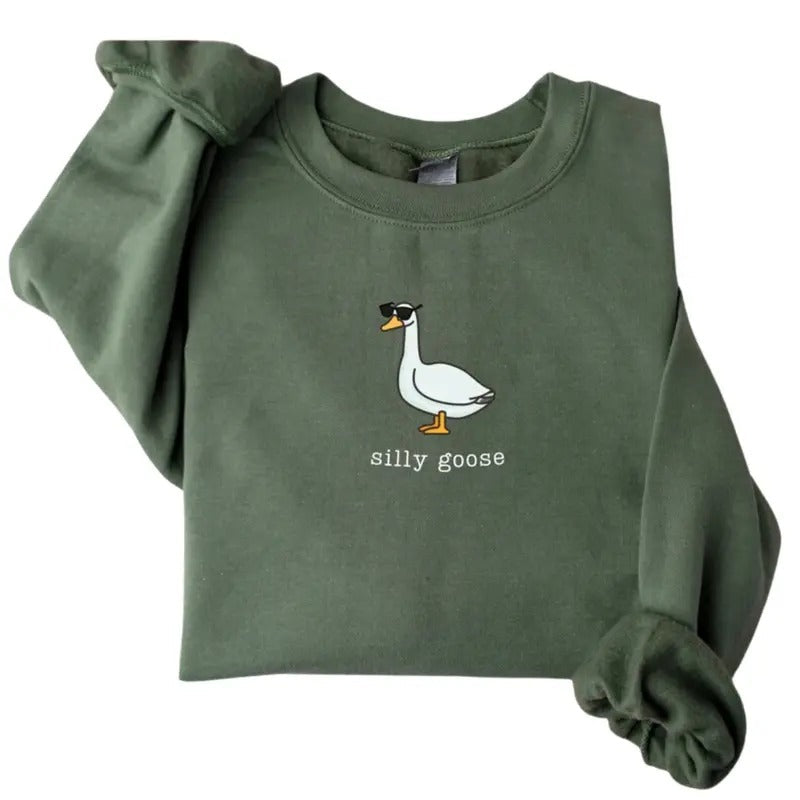Silly Goose Sweatshirt, Silly Goose Shirt, Funny T-Shirt Gift For Womens Silly Goose University Crewneck Hoodie, Gift For...