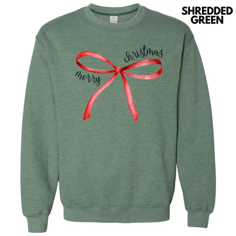 Simple Christmas Bow Sweatshirt 'NLB' T-Shirts, Hoodie | PureTeeCo.com