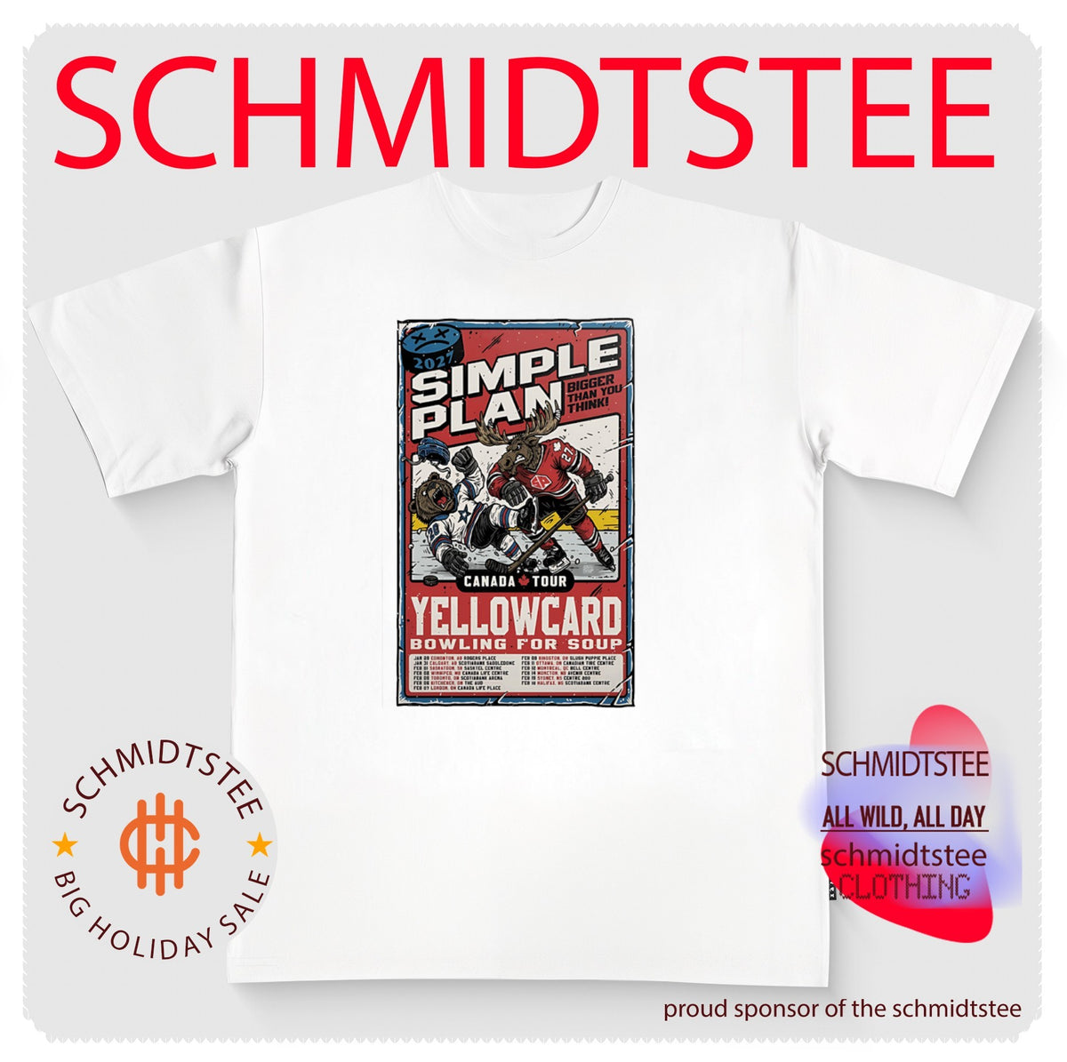 Simple Plan 2027 Canadian Tour Yellowcard Bowling For Soup Hockey Poster shirt