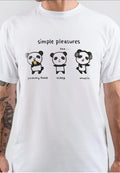 Simple Pleasure Panda T-Shirt Hoodie, Sweatshirt | PureTeeCo.com