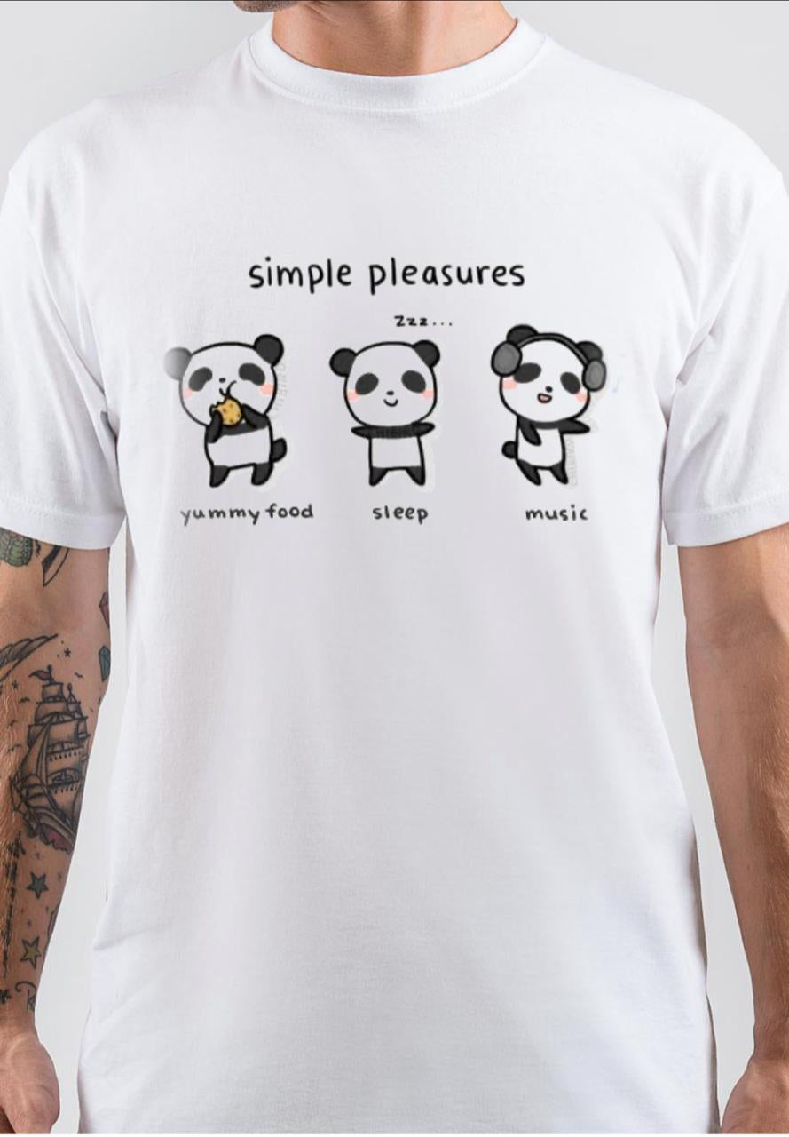 Simple Pleasure Panda T-Shirt Hoodie, Sweatshirt | PureTeeCo.com
