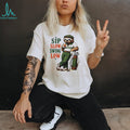 Sip Slow Swing Low Sloth Golfing Funny Cartoon shirt