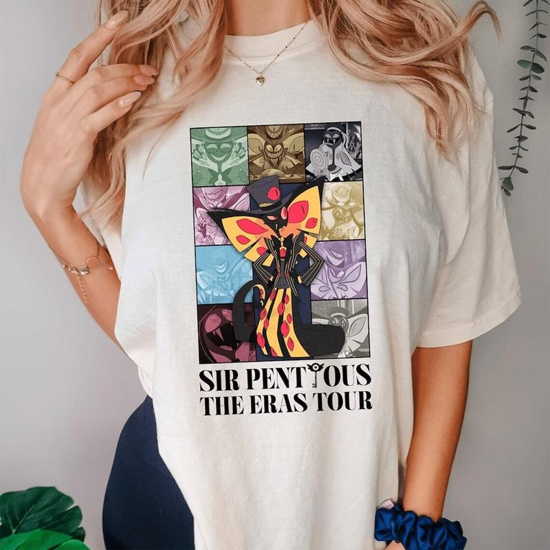 Sir Pentious The Eras Tour Tshirt, Hazbin Hotel Characters Sweatshirt, Cartoon Womenswear Tee Hoodie | PureTeeCo.com