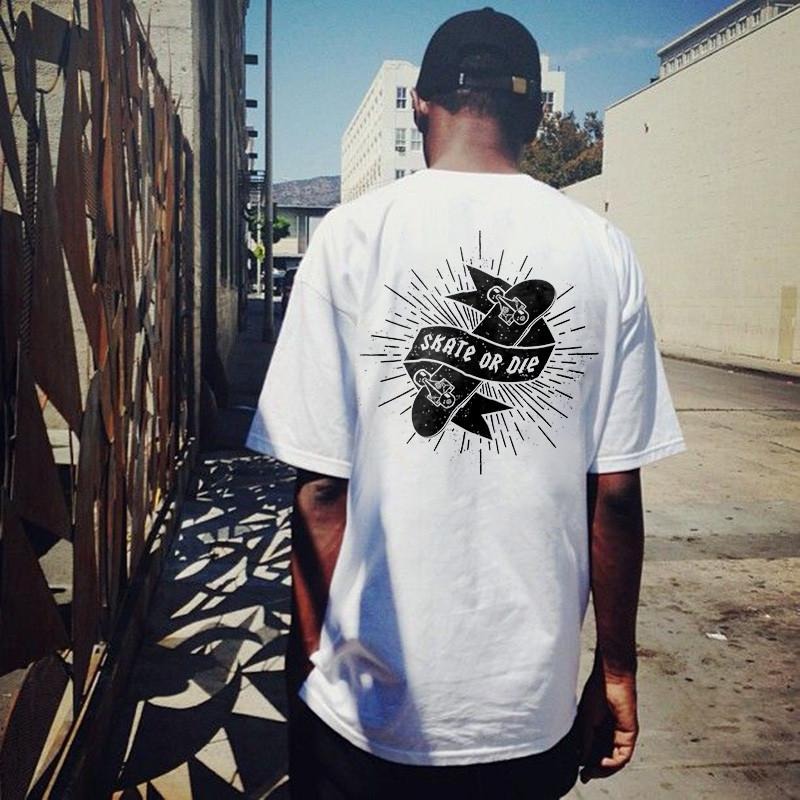 Skate Or D Printed Casual Men's T-shirt - Naughty Clothes Men Hoodie, Sweatshirt | PureTeeCo.com