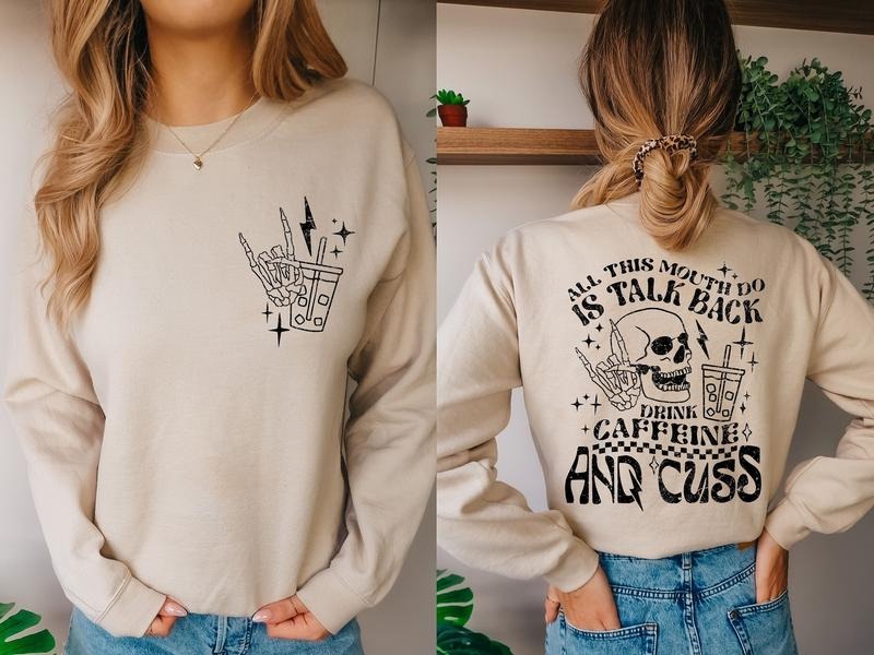 Skeleton Coffee Sweatshirt Retro Halloween Sweater Skull Caffeine Shirt Skeleton Hand Halloween Hoodie TK43GD | PureTeeCo.com