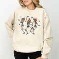 Skeleton Halloween Sweatshirt, Pumpkin Halloween Sweater, Spooky Season Apparel, Funny Skeleton Dancing Crewneck,...