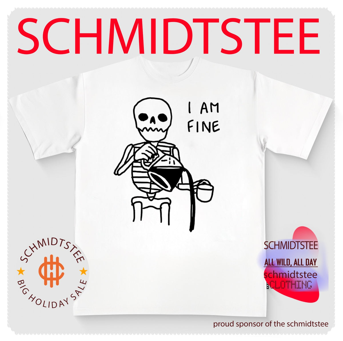 Skeleton I am fine shirt