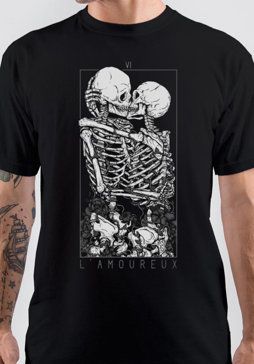 Skeleton The Lovers Black T-Shirt Hoodie, Sweatshirt | PureTeeCo.com