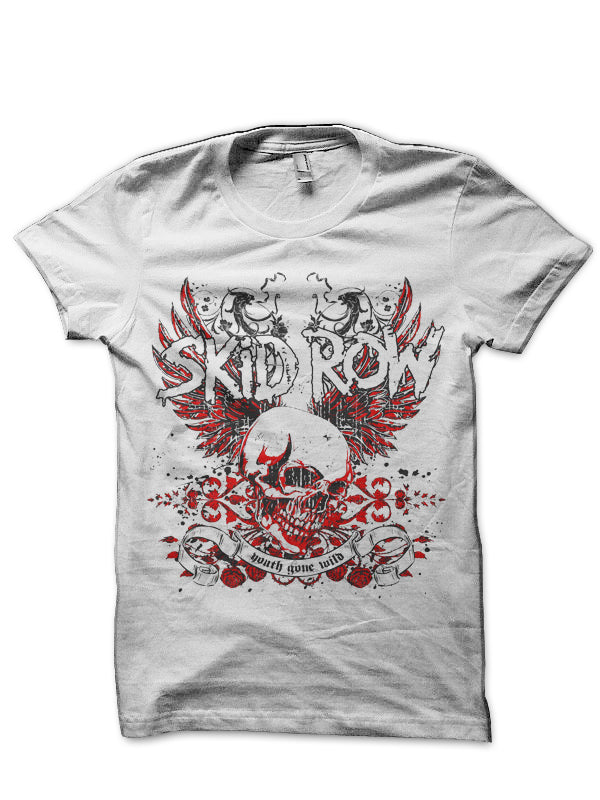 Skid Row White T-Shirt Hoodie, Sweatshirt | PureTeeCo.com