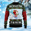 Skiing Oh What Fun It Is To Ski Ugly Christmas Sweater