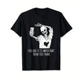 Skull Print Men's cotton T-shirt, Graphic T-shirt Men's outdoor wear, Men's Halloween costume, casual short sleeve crew...
