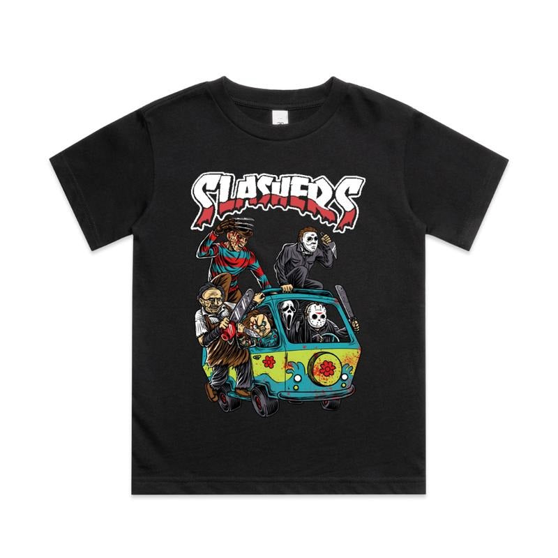 Slashers Mystery Machine Youth Horror Silkscreen T-Shirt Hoodie, Sweatshirt | PureTeeCo.com