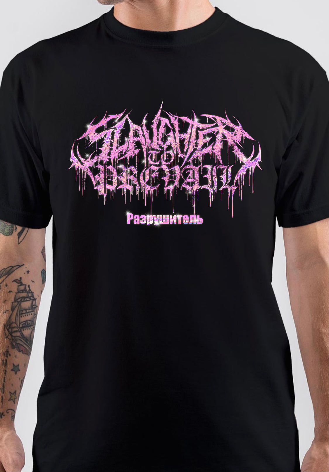 Slaughter to Prevail Pink Demolisher Bling T-Shirt Hoodie, Sweatshirt | PureTeeCo.com