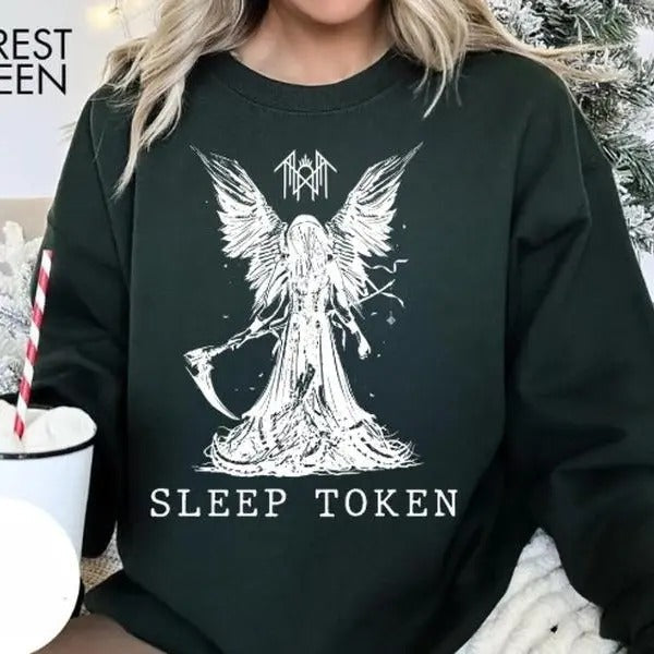 Sleep Token Reaper Angel Sweatshirt, Rock Band Vintage , Sleep Token Tour T-Shirts, Hoodie | PureTeeCo.com