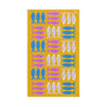 Slightly Subtle Sardine Pink Blue White on Yellow Hand Towel, FDT Fish Coastal Kitchen Towel, Beach House Gift, Nautical...