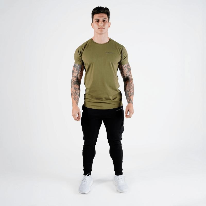 Slim Performance Tee - OD Green Cotton Menswear Shirt Top Athletic Sweat Hoodie, Sweatshirt | PureTeeCo.com