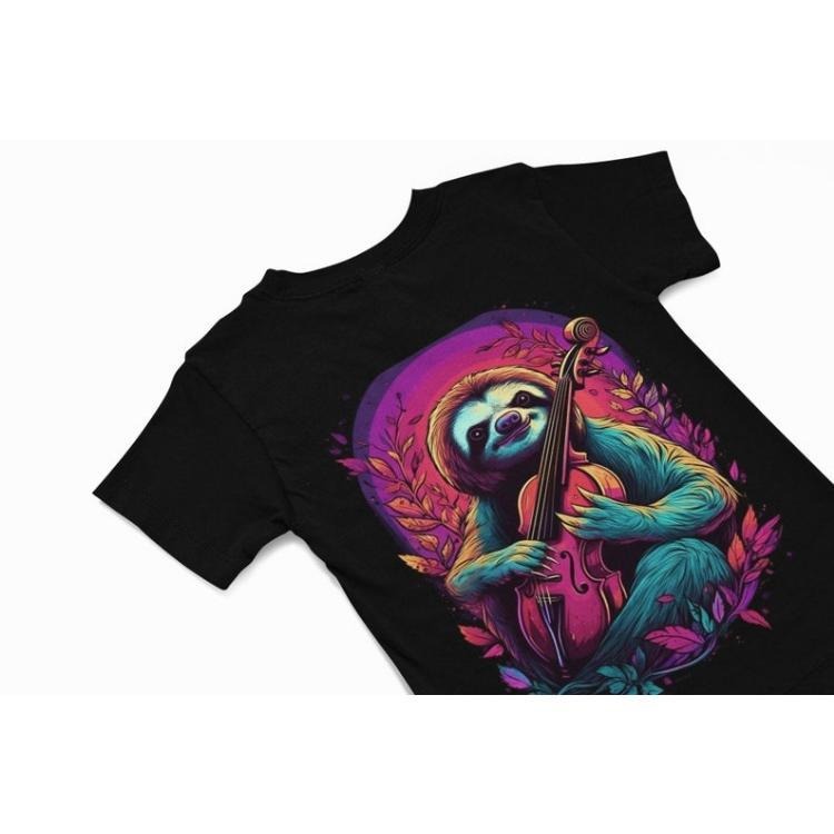 Sloth t shirt - Sloth playing the Violin T Shirts - Summer Graphic Shirt - Sloth lover Gifts - Music Gift