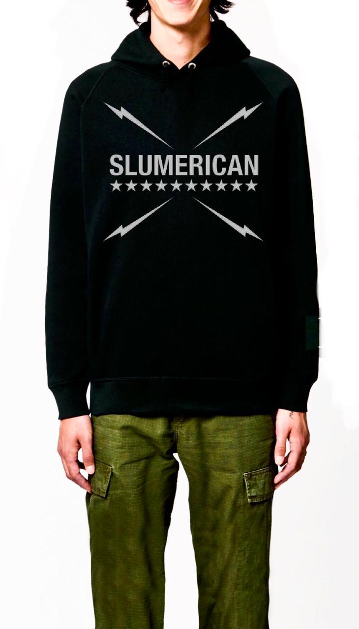 Slumerican Black Hoodie T-Shirts, Sweatshirt | PureTeeCo.com