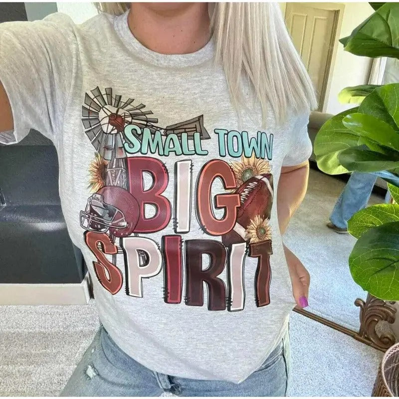 Small Town Big Spirit Graphic T-shirt Hoodie, Sweatshirt | PureTeeCo.com