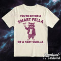 Smart Fella or Fart Smella Shirt, Funny Silly Racoon Tshirt, Oversized Unhinged 90s Graphic Tee, Retro Weirdcore Meme...