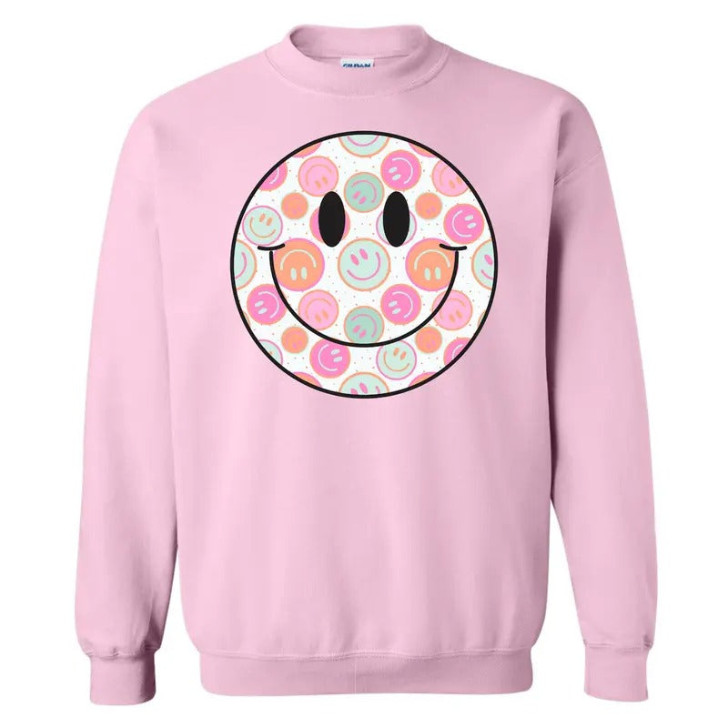 Smiles On Smiles Happy Face Sweatshirt 'NLB' T-Shirts, Hoodie | PureTeeCo.com