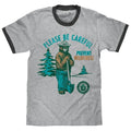 Smokey Bear Please Be Careful Prevent Wildfires Ringer T-Shirt - Gray and Black Hoodie, Sweatshirt | PureTeeCo.com
