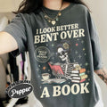 Smut Reader Comfort Colors Shirt, Skeleton I Look Better Bent Over A Book Shirt, Romance Reader tees , Spicy Book TShirt,...