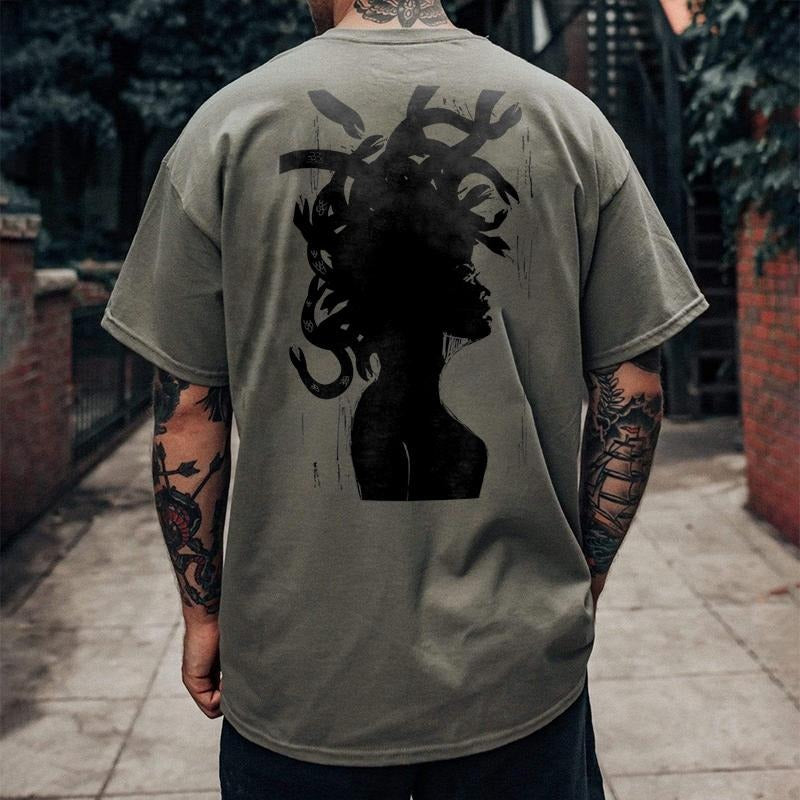 Snake character printed designer round neck T-shirt - Naughty Clothes Men Hoodie, Sweatshirt | PureTeeCo.com