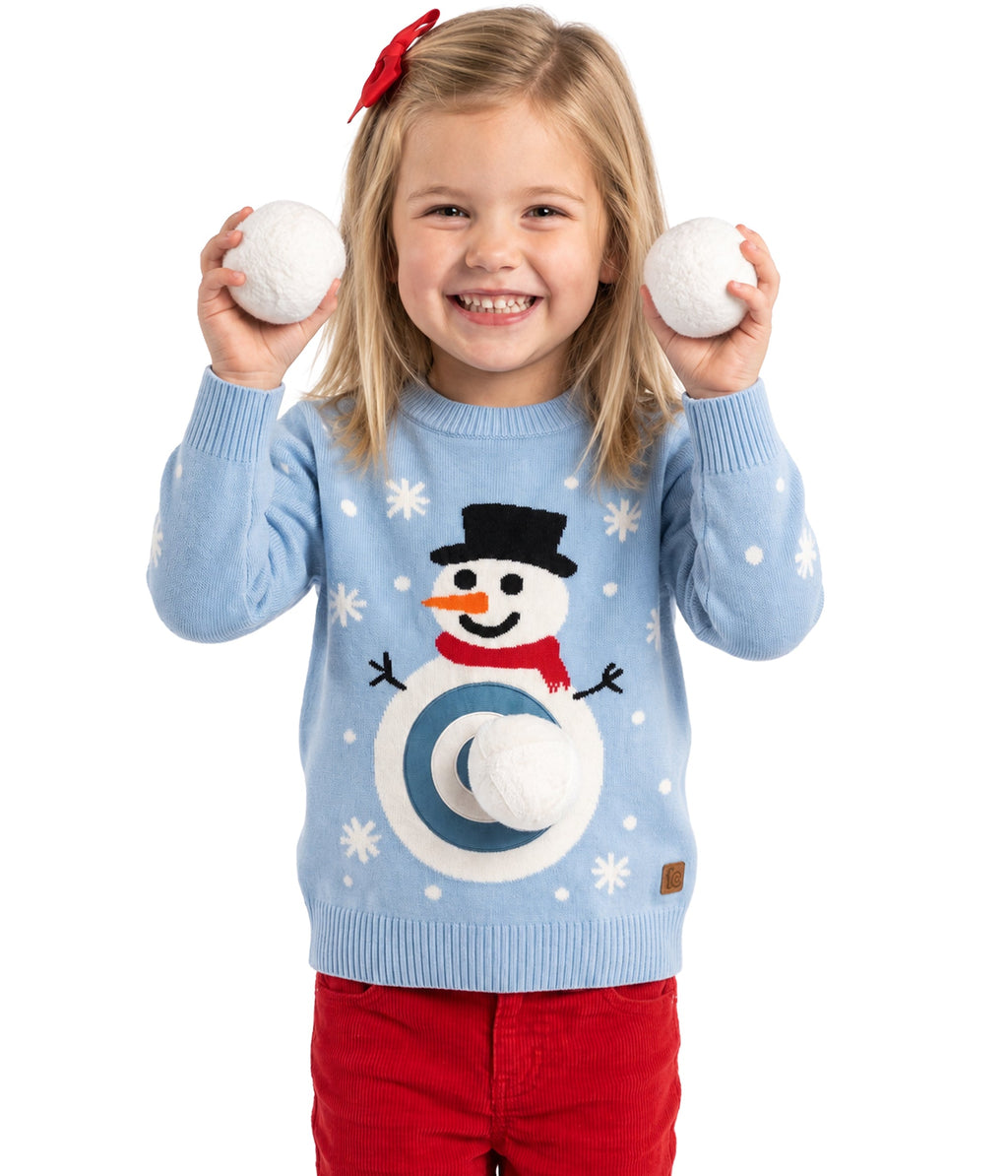 Baby Girl's Snowball Fight Game Ugly Christmas Sweater