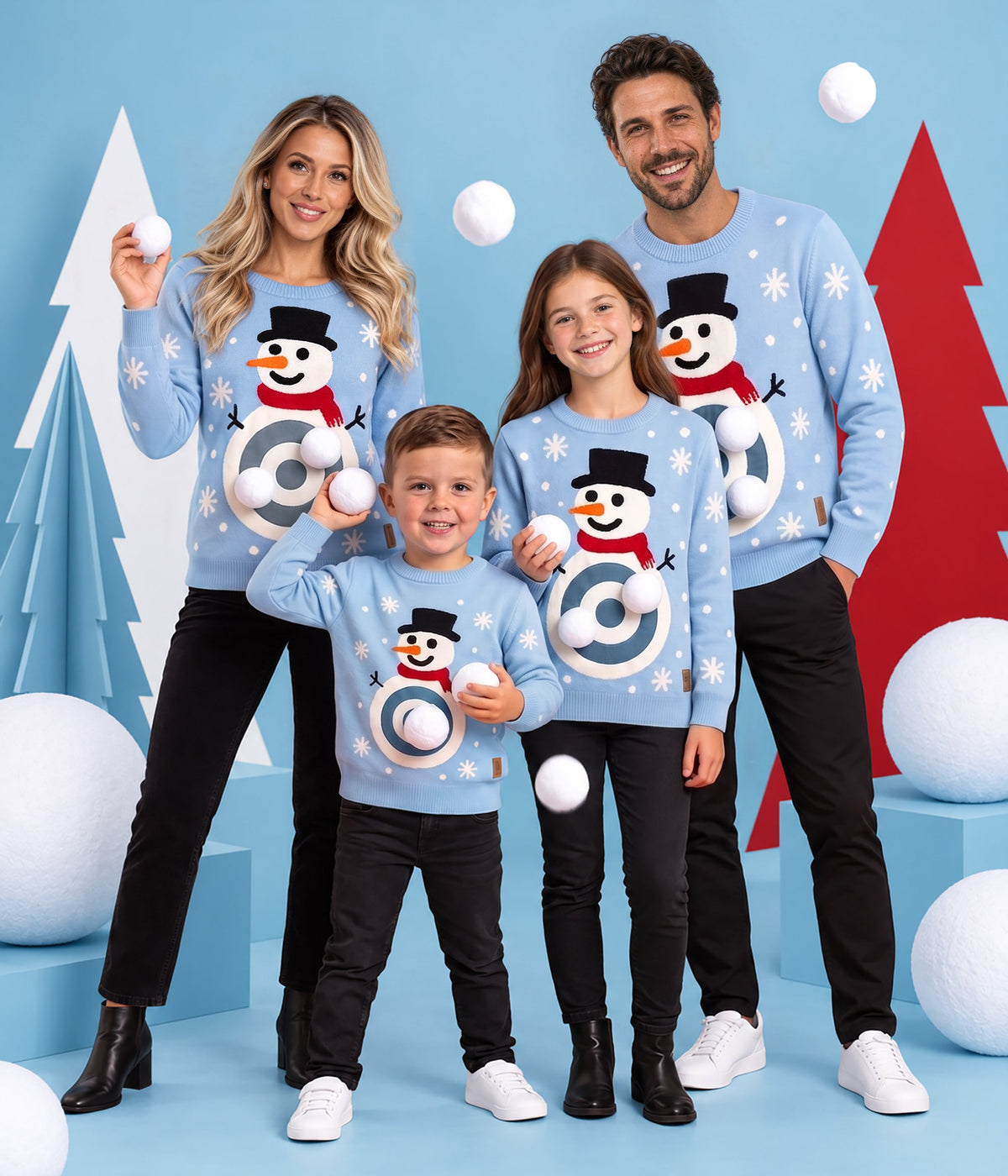 Baby Girl's Snowball Fight Game Ugly Christmas Sweater