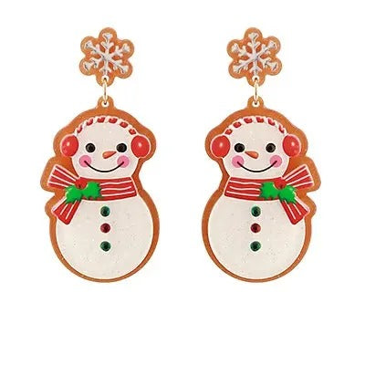 Snowman Cookie Christmas Earrings T-Shirts, Hoodie, Sweatshirt | PureTeeCo.com