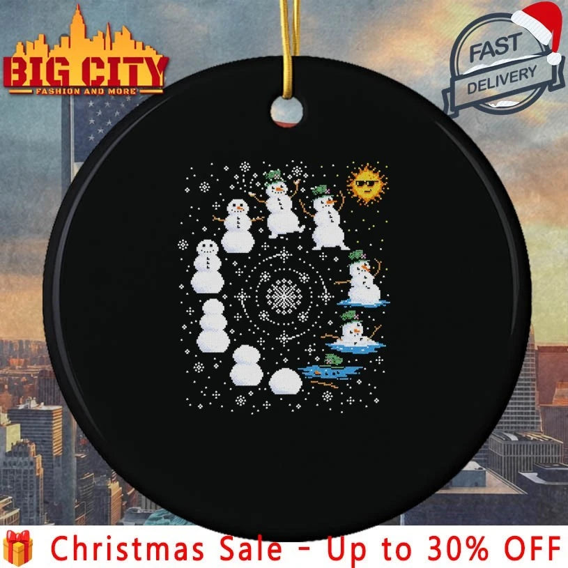 Snowman Life Cycle ugly Christmas shirt